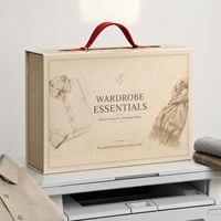 Boîte cadeau en carton gris rigide magnétique pliable avec logo personnalisé, écologique, auto-assemblable, emballage plat, pliable, de luxe, pour vêtements et chaussettes