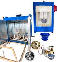 Machines de peinture électrostatique à 4 ou 8 roues, four de peinture, cabine de pulvérisation, pistolet de pulvérisation électrostatique, pistolet manuel, approuvé CE