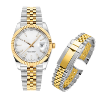 Bracelet de montre de luxe en acier inoxydable avec fermoir déployant GMT Jubilee 19 mm, logo personnalisé