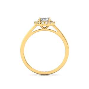 Bague solitaire de luxe fantaisie en or plaqué 10 carats avec diamant CVD de laboratoire en grappe octogonale et ronde, bijoux de fiançailles pour femme - Product Image 2