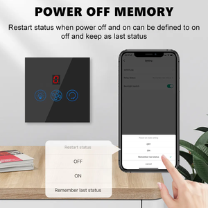 Interruptor táctil de luz de ventilador WiFi Smart Home con Red NFC 240V máx. Control de sincronización temporizado de voltaje y reglas de pared de idioma de la aplicación - Product Image 5