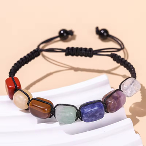 Boxi Wholesale Natural Tiger-eye Agate jasper Colorful Crystal String <strong>Bracelet</strong> Adjustable for Jewelry <strong>Bracelet</strong> Accessories - Product Image 3
