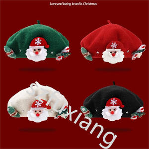 2024 nouvelle conception automne/hiver laine Tweed béret chapeau cadeaux de noël pour les étudiants parent-enfant peintre <span class=keywords><strong>2023</strong></span> - Product Image 3