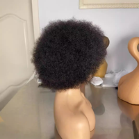 Brésilien court moelleux Afro fabriqué à la machine sans dentelle perruque pour les femmes noires 300% pleine densité crépus Afro sans colle perruque sans colle