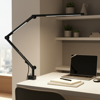 Lampe de bureau LED moderne en aluminium, design simple et flexible, double éclairage, protection oculaire, contrôle tactile, éclairage d'ambiance grand angle