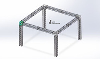 Structure de scène en treillis 3x3x3m pour éclairage intérieur, affichage, sonorisation pliable, en aluminium noir, pour système Line Array DJ