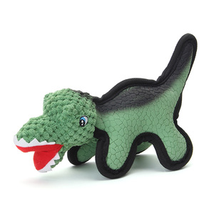 Jouet pour chien en peluche dinosaure, en latex, qui couine, interactif, pour chiens, avec parfum vanille - Product Image 2