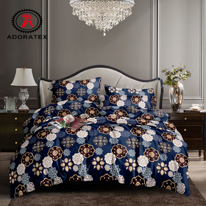 Custom Printed Fabric Ultra Soft <strong>Bed</strong> Sheet <strong>Set</strong> with Flowers Printing Design Drapes for Living Room Bedroom All Season - Product Image 6