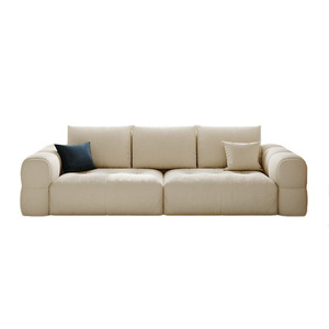 Cream Style Chenille Straight <b>Sofa</b> Double Triple Cloud Fabric Couch For <b>Small</b> Living Room Rental Home - Product Image 3