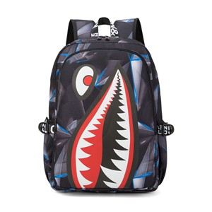 <span class=keywords><strong>Mochila</strong></span> Escolar Primaria para Niños, Impermeable, Transpirable, con Cierre, Correa con Cojín de Aire, Estampado de Boca de Tiburón, Ligera y Sencilla - Product Image 4