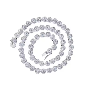 Collier en moissanite taille émeraude haute clarté, bijoux de luxe hip-hop, tendance mode pour hommes et femmes - Product Image 2