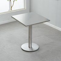 Ensemble table et chaises de salle à manger en acier inoxydable XY au design minimaliste pour restaurant, fast-food, salon de thé