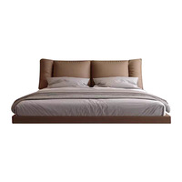 Lit double en bois flottant suspendu, style italien moderne, élégant et confortable