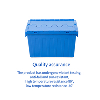 Caisse de déménagement en plastique de meilleure qualité, conteneur de stockage empilable à couvercle attaché, boîte de retournement en plastique pour le transport et la livraison
