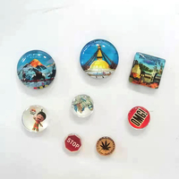 Modèle personnalisé OEM petit aimant de réfrigérateur souvenir promotionnel 3D dôme rond transparent sublimation verre cristal