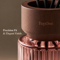 Difusor de Aromas con Varillas de Aceites Esenciales al por Mayor, Aromas Ecológicos a Base de Plantas, Botella Decorativa de Vidrio Corrugado con Tapa de Madera Personalizada