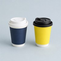 Gobelets en papier biodégradables pour café chaud, jetables, à paroi simple, en kraft, avec feuille d'or, écologiques, recyclables, de qualité alimentaire