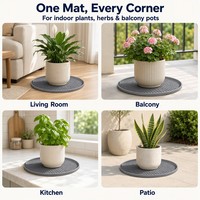 Sous-plate en silicone rond personnalisé pour pot de fleurs, motif nid d'abeille, imperméable, rebord surélevé pour pot de fleurs d'intérieur, OEM ODM