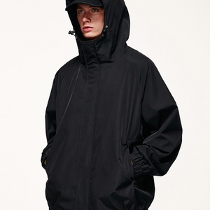 Lightweight <b>Waterproof</b> Softshell Anorak for Outdoor Hiking Canvas Windbreaker <b>Jacket</b> with Hoody and Zip Closure <b>Thin</b> Thickness - Product Image 5