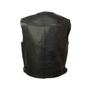 Gilet de moto et de course automobile en cuir PU respirant pour homme, sur mesure, avec col en V, simple boutonnage, sans manches - Product Image 2