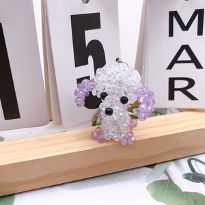 Accesorios colgantes para bolsos de mujer, llavero de coche hecho a mano para niñas, decoración para mochilas escolares, regalo de cumpleaños, lindo llavero pequeño de caniche - Product Image 2