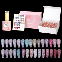 Marque privée 15ml Ensemble de vernis à ongles gel scintillant réfléchissant Flash Paillettes étincelantes Vernis holographiques Uv Led Sequin Manucure