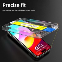 Protection d'écran en verre trempé HD transparente pour iPhone 18 Pro Max/17 Pro/16E/15 Plus/14/13 + Boîte d'installation facile sans poussière