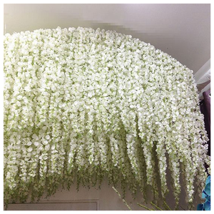Tessuto moderno bianco soffitto artificiale <span class=keywords><strong>glicine</strong></span> fiori pendenti erba vite fiore Rattan <span class=keywords><strong>per</strong></span> festa di nozze evento decorazione - Product Image 4
