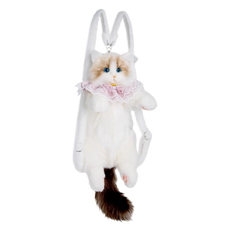 Sac à dos chat marionnette [écharpe rose]