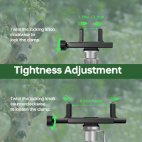 Adaptateur de fixation pour trépied en aluminium Manbily U-9 pour la prise de vue en extérieur, la chasse, support universel pour selle de tir compatible avec les vis de 3/8 " et 1/4 "