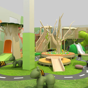 Parque <span class=keywords><strong>Infantil</strong></span> Temático de Bosques y Árboles para Niños, Diseño Personalizado, Área de Juegos Interior de Madera para Guarderías Montessori y Restaurantes - Product Image 2
