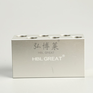 Hirozumi Soporte de aluminio de 6 orificios para tubos de ensayo y botellas de muestra, equipo de laboratorio - Product Image 3