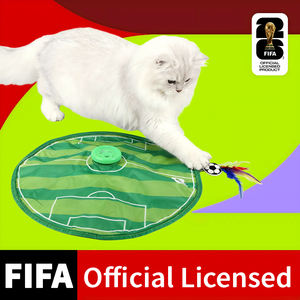 FIFA officiel sous licence jouets pour animaux de compagnie interactif chat jouet plume Teaser baguette cataire balle sisal grattoir carton pour la Coupe du Monde de la FIFA - Product Image 1