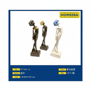 Figuritas de resina en blanco y negro 8 \ "decoración interior del hogar adornos de animales humanos de Anime mixtos artesanías de modelos pintados - Product Image 1