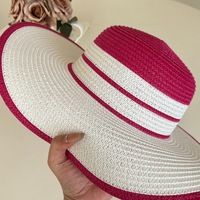 BLL0018 Ensemble Sac Fourre-Tout Grande Taille en Paille Fait Main et Chapeau pour Femme – Accessoire de Plage Tendance pour Vacances et Bords de Mer