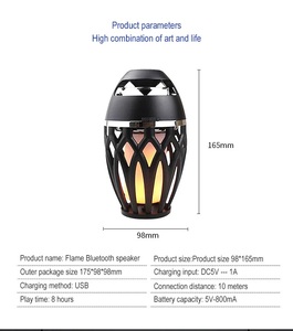 Outdoor Ipx 4 Waterproof <b>Speaker</b> Home Portable LED Holiday <b>Speaker</b> <b>Wireless</b> Flame <b>Speaker</b> For Patio Garden Camping - Product Image 6
