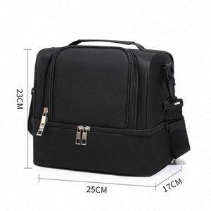 Sac isotherme double couche en tissu épais avec feuille d'aluminium pour le déjeuner, idéal pour le rangement de biberons de maman en extérieur, personnalisable pour adultes - Product Image 2