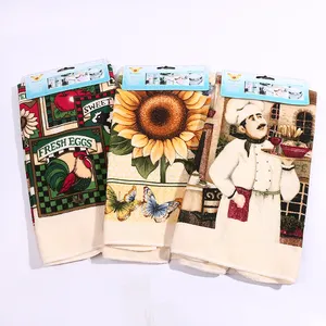 100% Cotton Custom Digital Printed Cleaning Cloth Microfiber Rags With Lovely Floral Patterns Towels