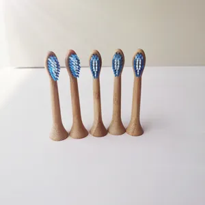 Cabeças de escova de dentes de bambu substituíveis para uso doméstico, cabeças de escova de dentes de bambu para uso em cabos sonic