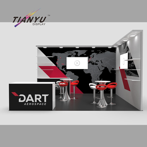 Tùy chỉnh thiết kế 3x3 Meter Trung Quốc tiêu chuẩn bán lẻ hiển thị triển lãm Panel tường gian hàng hội chợ triển lãm hội chợ đứng với TV - Product Image 3