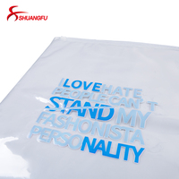 Sac en Plastique Refermable à Fermeture Éclair, Transparent Dépoli avec Impression Personnalisée, pour Emballage de Vêtements