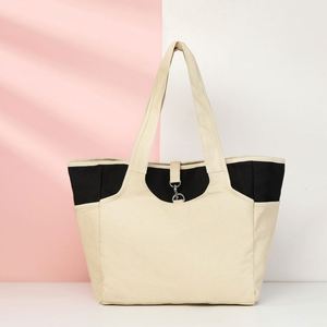Bolso de hombro orgánico reutilizable ecológico con estampado de logotipo personalizado, bolso de compras de lona de algodón, bolso de mano para mujer - Product Image 3