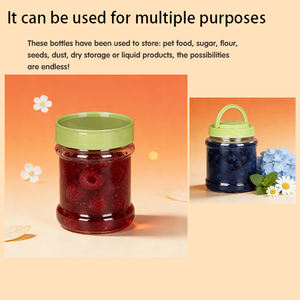 Recipiente de <span class=keywords><strong>PET</strong></span> de Grau Alimentício Portátil de 500g com Tampa Rosqueada, Jarro Transparente para Armazenamento de Doces e Nozes - Product Image 3