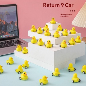 Vente en gros de voitures jouets en forme de petit canard jaune pour enfants de 5 à 7 ans, canard en plastique durable à tirer en arrière avec roues, canard jaune de 5 cm, cadeau - Product Image 2