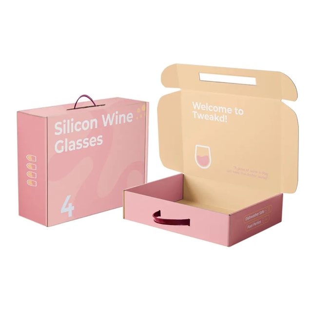 Hot Sale Customized Corrugated 3C Digital Shipping Boxes with Handle Custom Logo for Take Out Mailing