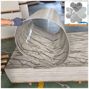 Eco-Friendly Interior Decoration SPC UV <strong>Marble</strong> Wall Panel High Glossy / Matt UV Stone Plastic Board PVC Artificial <strong>Marble</strong> <strong>Sheet</strong> - Product Image 2