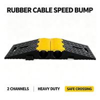 Rampe de protection de câbles robuste à 2 canaux, en caoutchouc et plastique, pour événements routiers, scènes et sécurité routière