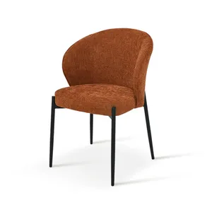 <span class=keywords><strong>Chaise</strong></span> <span class=keywords><strong>de</strong></span> salle à manger <span class=keywords><strong>de</strong></span> cuisine ergonomique en tissu capitonné <span class=keywords><strong>cognac</strong></span> avec pieds en métal - Product Image 1