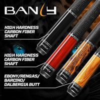 Tongkat Biliar Profesional BanLy Low Deflection dengan Shaft Serat Karbon, Sambungan Baja Tahan Karat, Termasuk Kotak Tongkat, Ujung 12.5mm