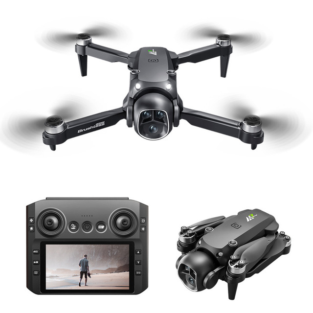 M7 Drone Brushless Drone with Screen Control Dual Cameras Optical Flow Brushless Screen Remote Control Quadcopter RC Drone